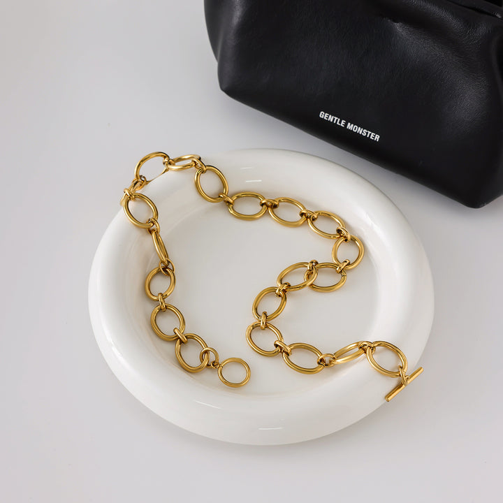 Simple Geometric Circle Titanium Steel Necklace