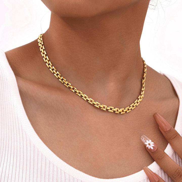 Snake Bones Chain Mesh Twist Necklace