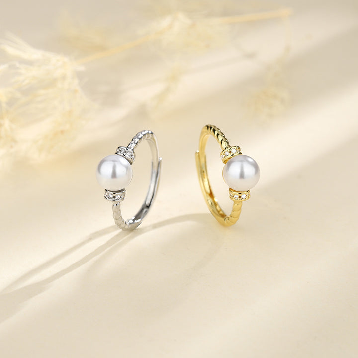 Antique Twist Pearl Ring High Sense