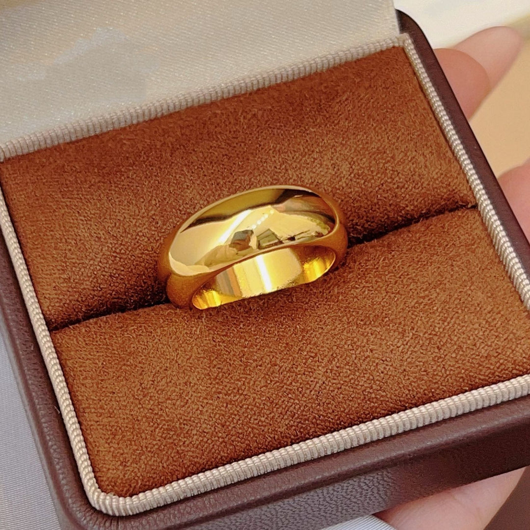 Alluvial Gold Glossy Loach Back Ring Solid Closed Wide Version