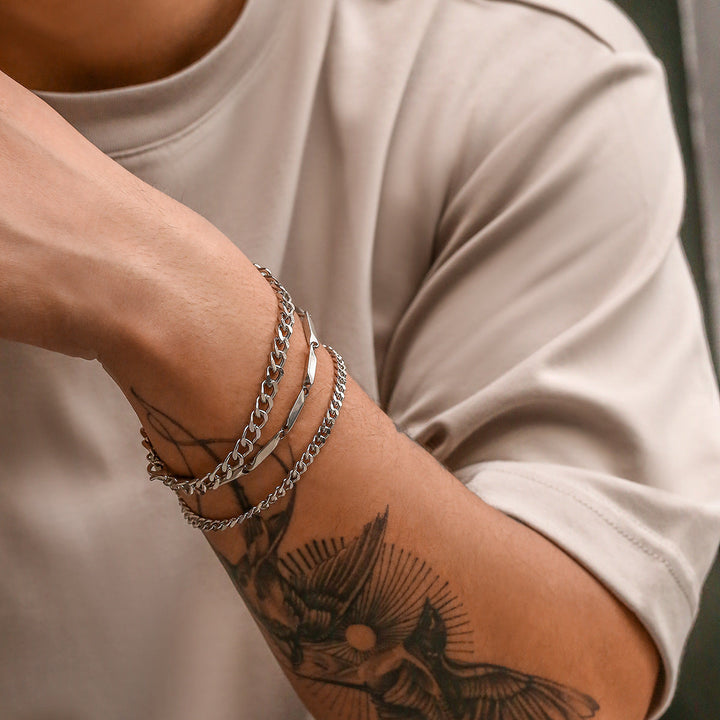 Multi-layer Hip Hop Stainless Steel Bracelet For Men