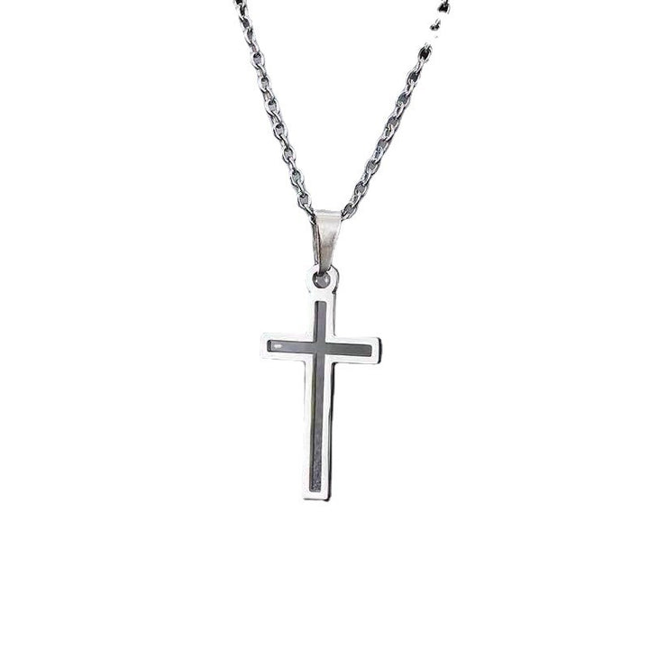 Hip Hop Style Cross Necklace Men's Trendy Titanium Steel Women's