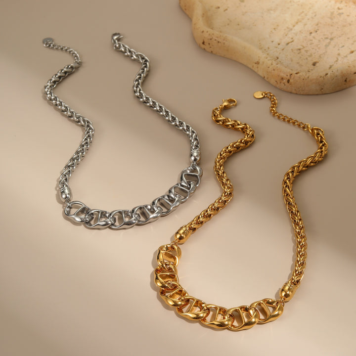 Stainless Steel Necklace, Gold Plated, No Fading, All-matching