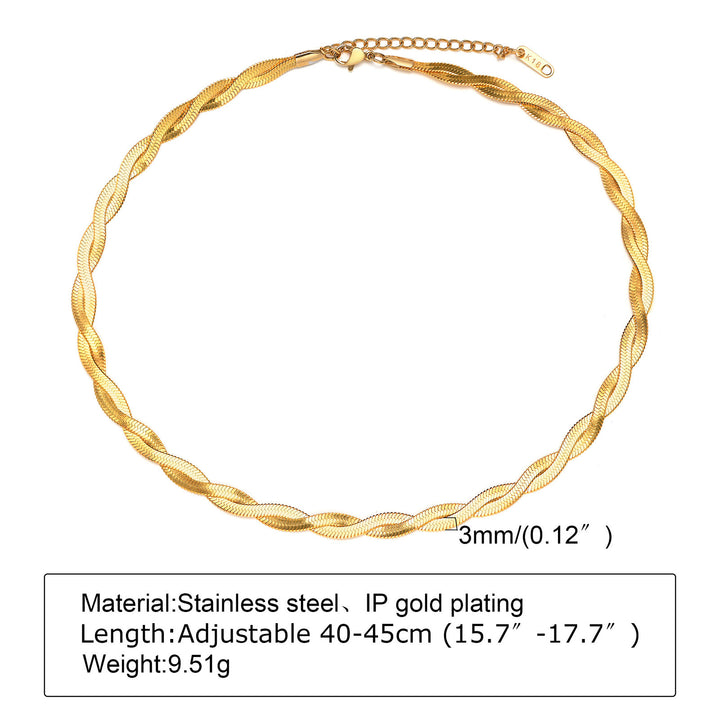 Snake Bones Chain Mesh Twist Necklace