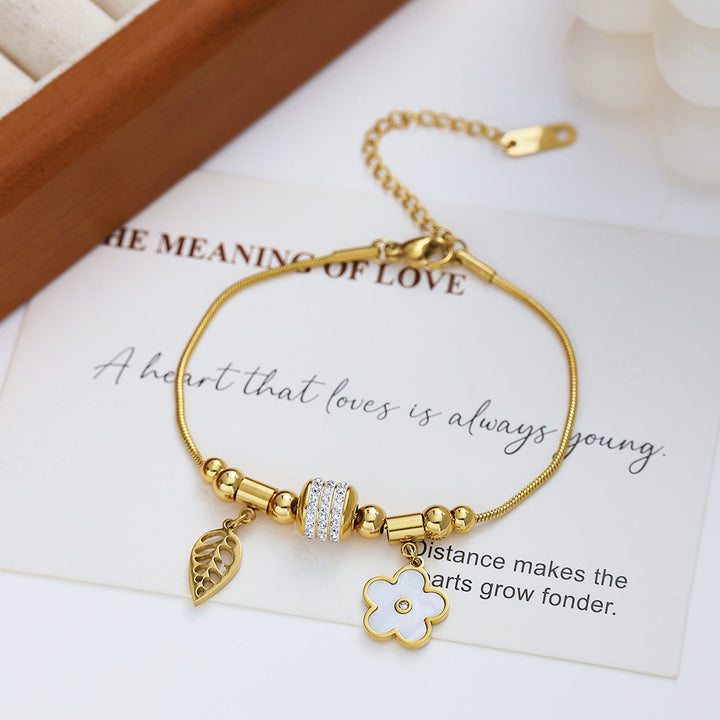 Stainless Steel Bracelet Parthenocissus Grass Vacuum Plating Titanium Steel Bracelet