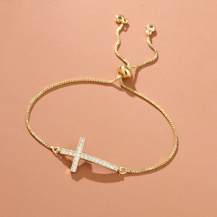Women's Fashion Zircon Cross All-match Bracelet