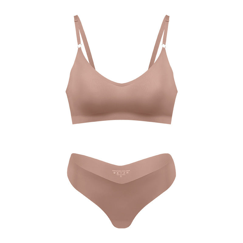 Plus Size V-neck Underwear Suit Women's No Steel Ring Seamless