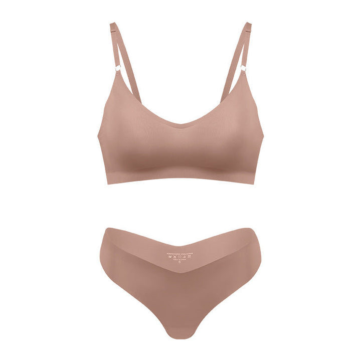 Plus Size V-neck Underwear Suit Women's No Steel Ring Seamless