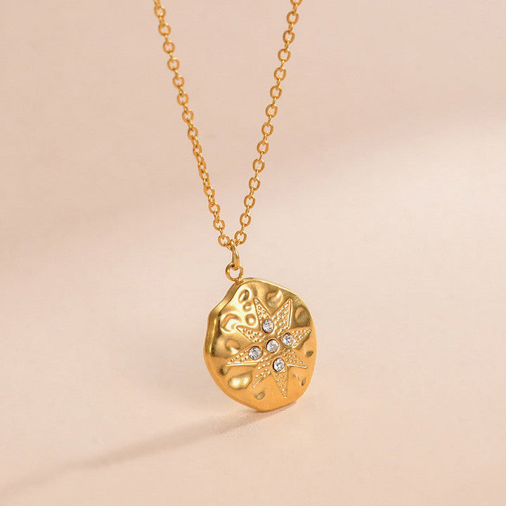 Titanium Steel Round Necklace Design Diamond Women
