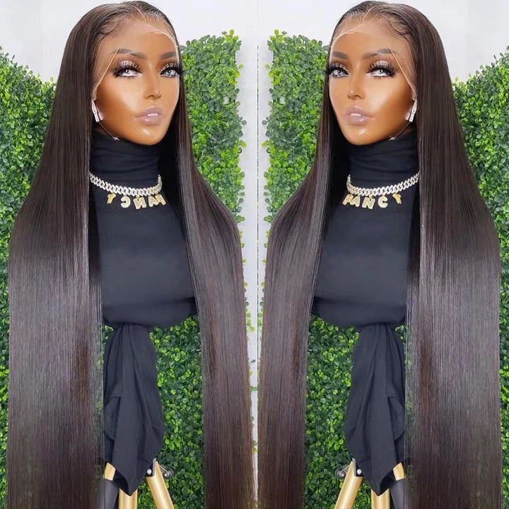 Front Lace Long Straight African Women Wig Head Cover