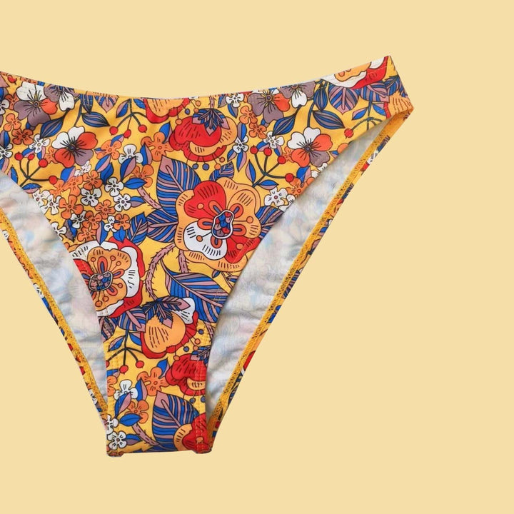 Plus Size Floral Print Strap Women's Bikini Swimsuit