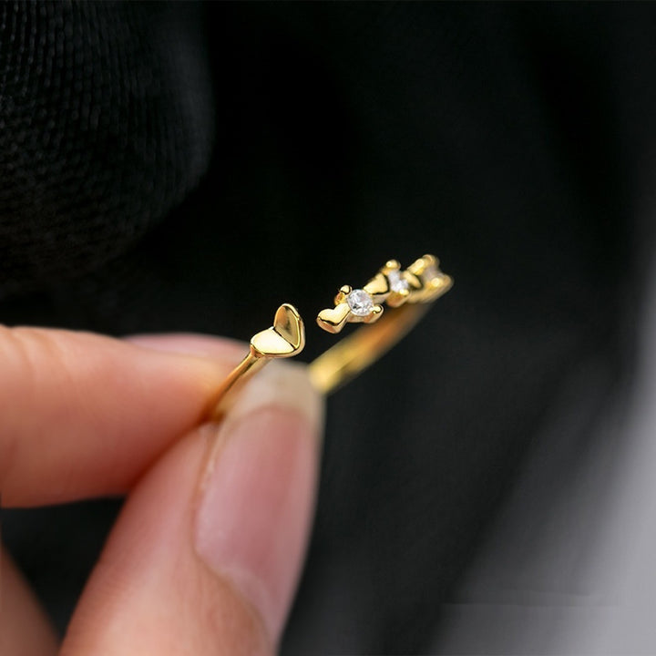Hollowed Heart Shape Retro Elegant Adjustable