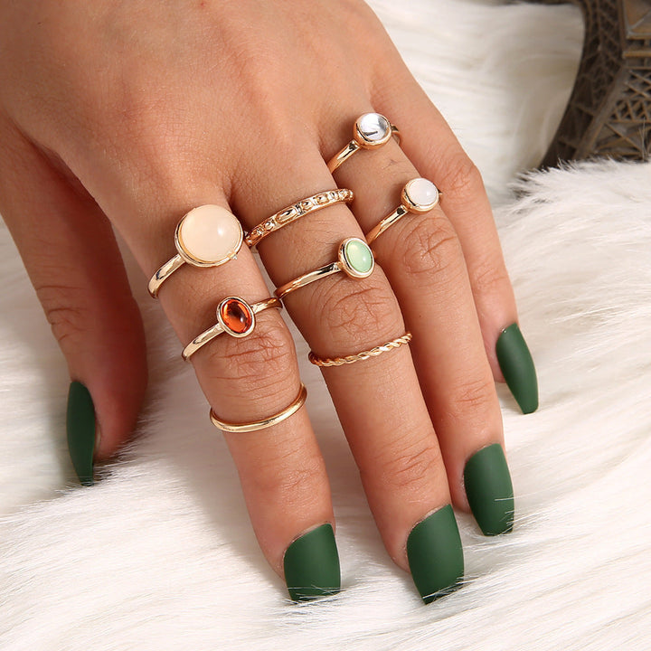 New Fashion Opal Champagne Multicolor Knuckle Ring