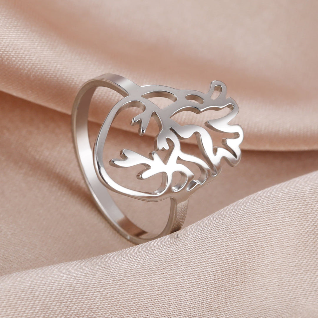 Cut Titanium Steel Hollow-out Brain-shaped Ring