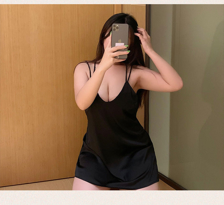 Female Pure Color Minimal Versatile Slip Nightdress