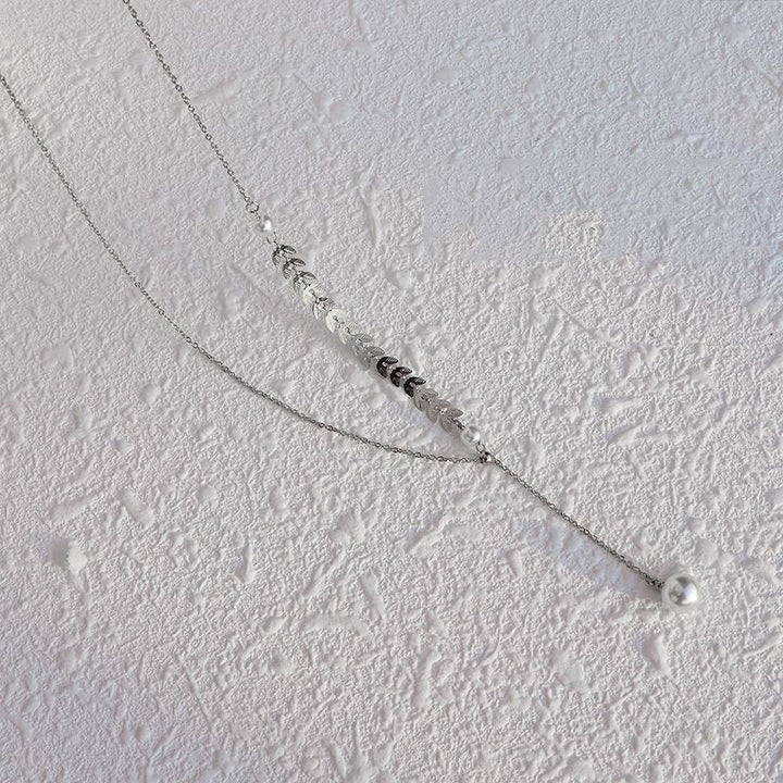 Fashion Simple Phoenix Tail Pearl Clavicle Necklace