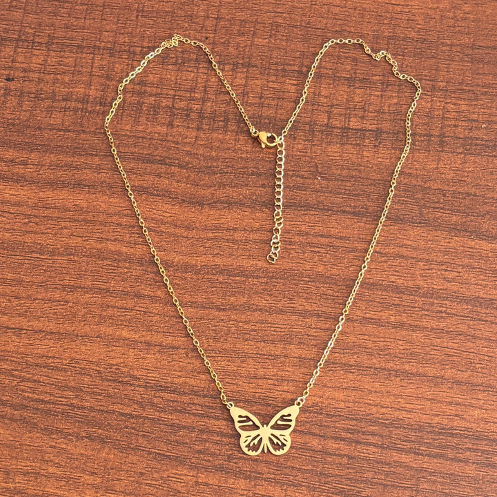 Simple Stainless Steel 18K Gold Plating Colorfast Hollow Turtle Necklace