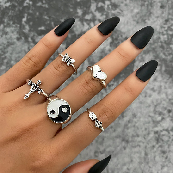 Fashion Personality Butterfly Snake Ring Suit Combination Opening