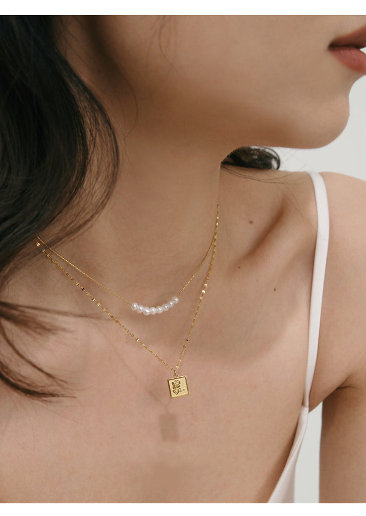 Necklace,stainless Steel,with Pearl And Flower,Only Self-pickup Is Supported, And The Displayed Prices Are All Self-pickup Prices