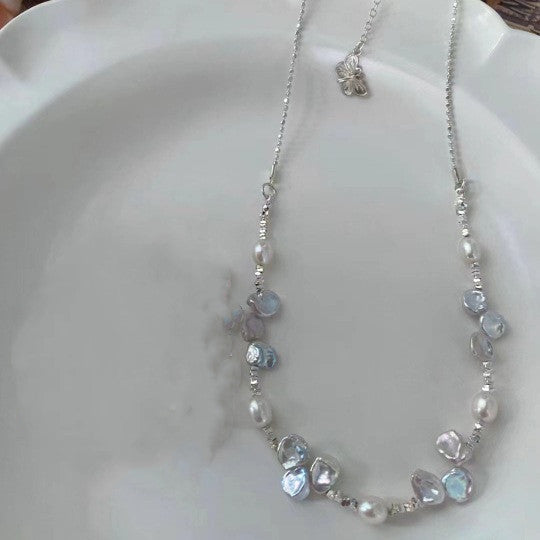 Women's Pearl Bracelet Butterfly Necklace