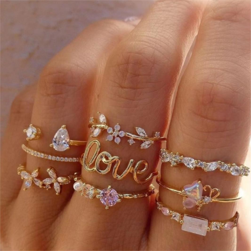 Golden Combination Knuckle Ring Creative Fashion