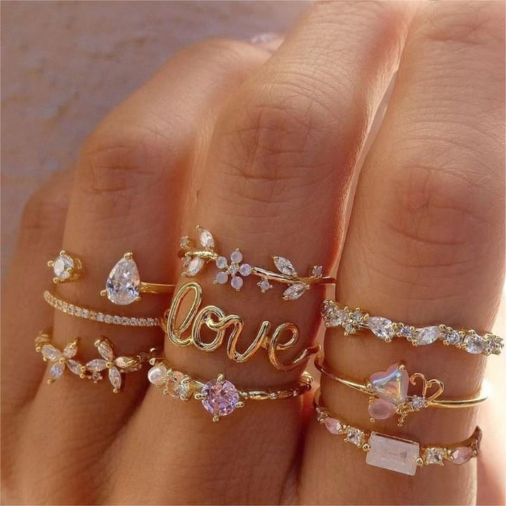 Golden Combination Knuckle Ring Creative Fashion