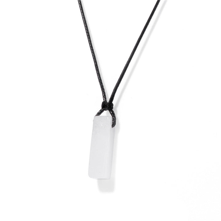 Irregular Stone Rectangular Pendant Necklace