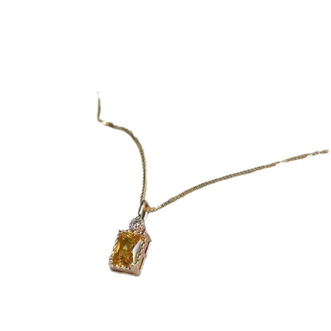 Fashion Personality Citrine Yellow Zircon Necklace