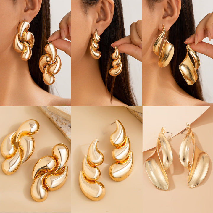 Fashion Geometry Pattern Water Drop Earrings Women