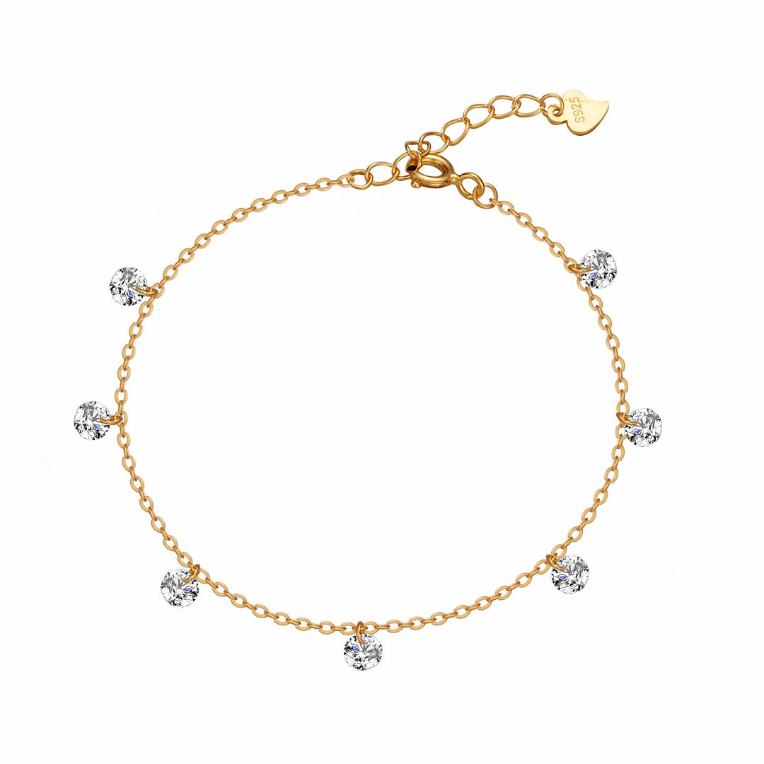 Women's Sterling Silver Super Flash Zircon Bracelet Simple