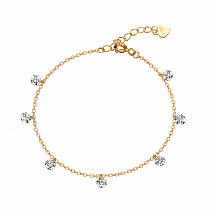 Women's Sterling Silver Super Flash Zircon Bracelet Simple