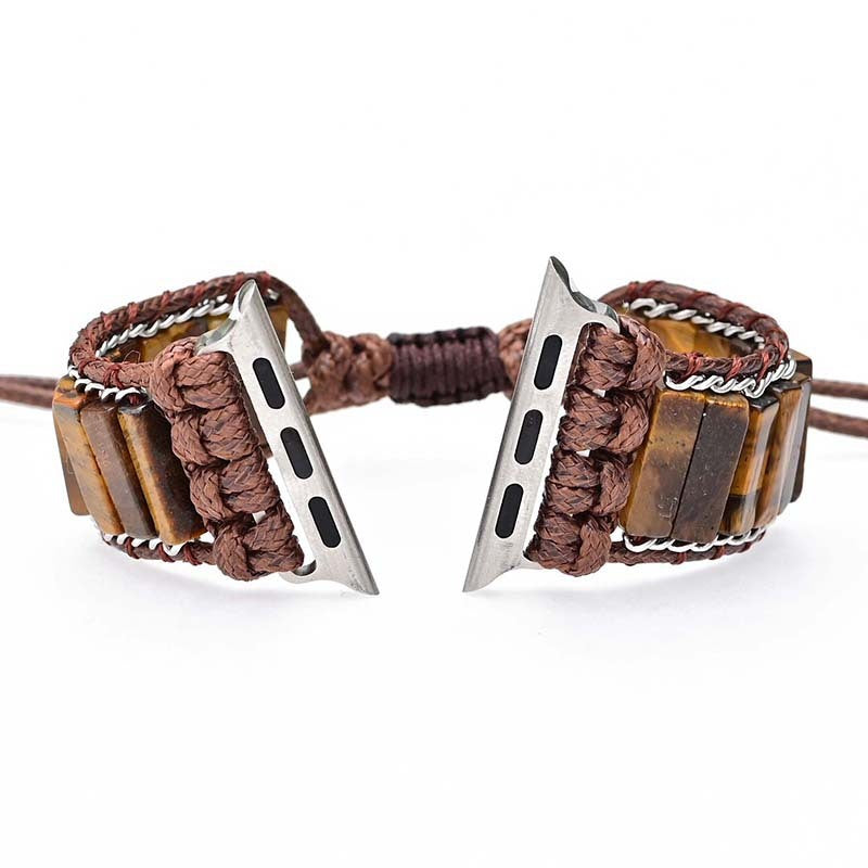 Rectangular Tiger Eye Stone ChainMen's Fashion Heroism Watch Strap Bracelet