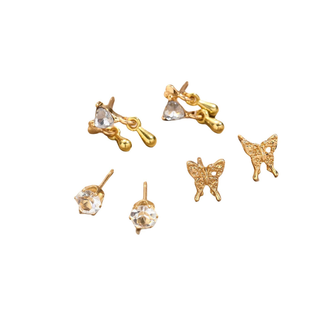 Special-interest Design Women's Cute Liquid Butterfly Earrings 6-piece Set