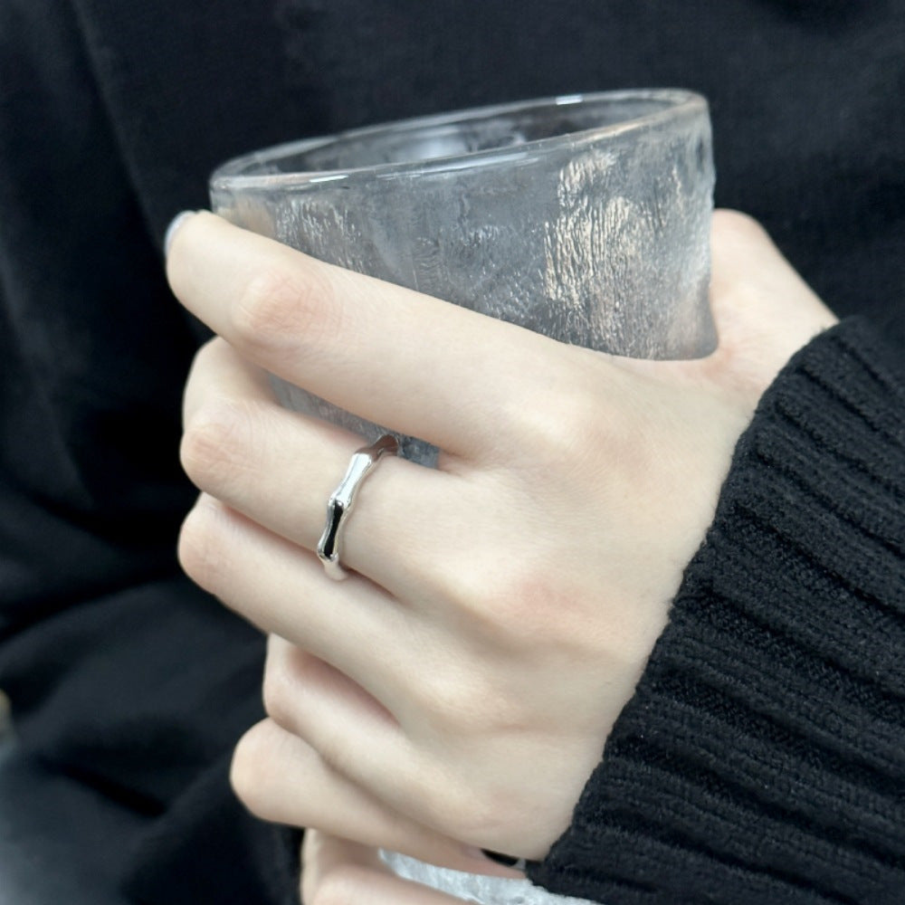 925 Sterling Silver Simple Bracelet Non-fading All-matching Little Finger Ring