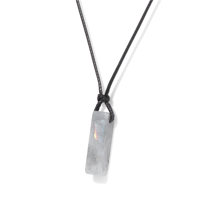 Irregular Stone Rectangular Pendant Necklace