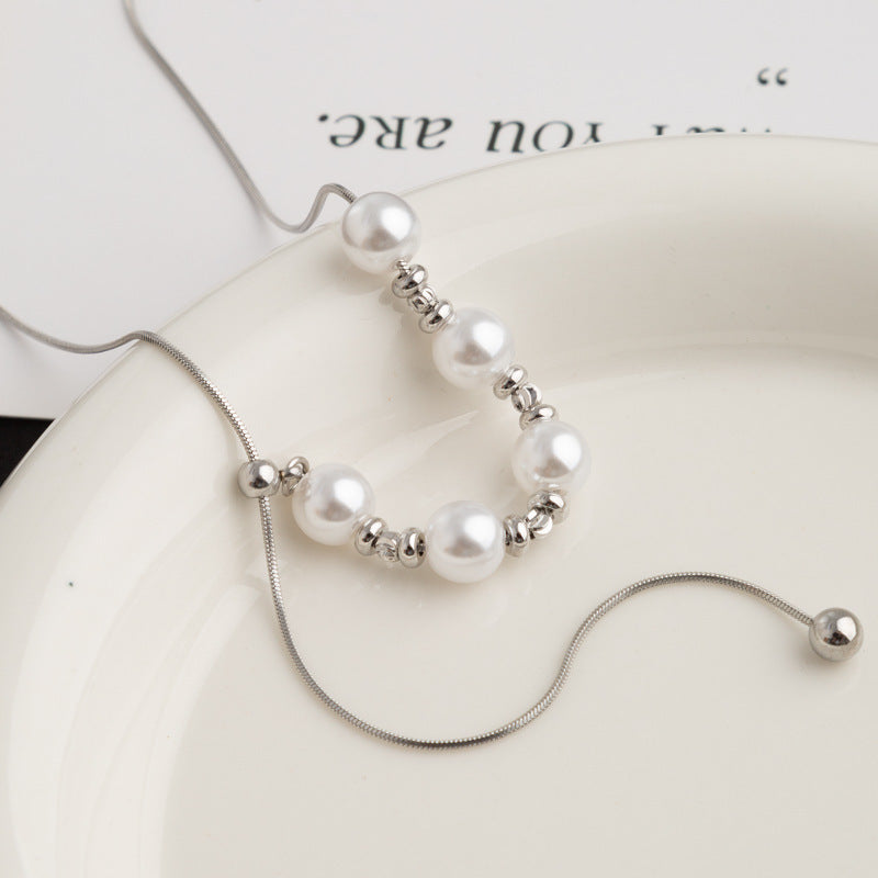Necklace,stainless Steel,with Pearl,Only Self-pickup Is Supported, And The Displayed Prices Are All Self-pickup Prices