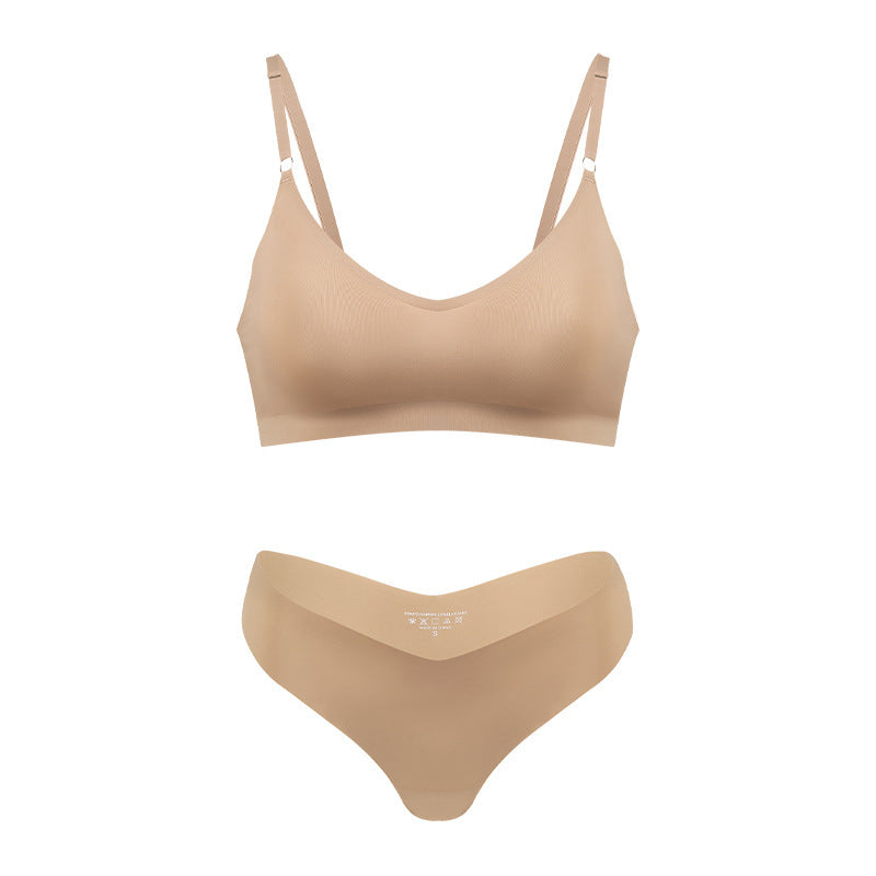 Plus Size V-neck Underwear Suit Women's No Steel Ring Seamless
