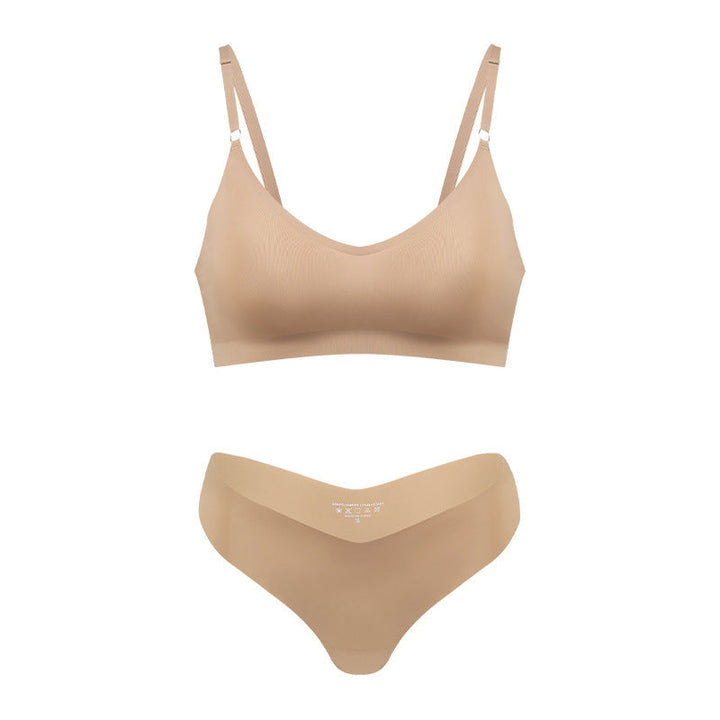 Plus Size V-neck Underwear Suit Women's No Steel Ring Seamless