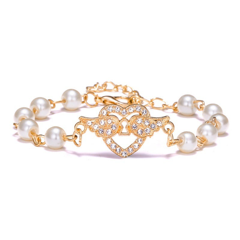 Hollow Rhinestone Pearl Bracelet Multi-style Adjustable