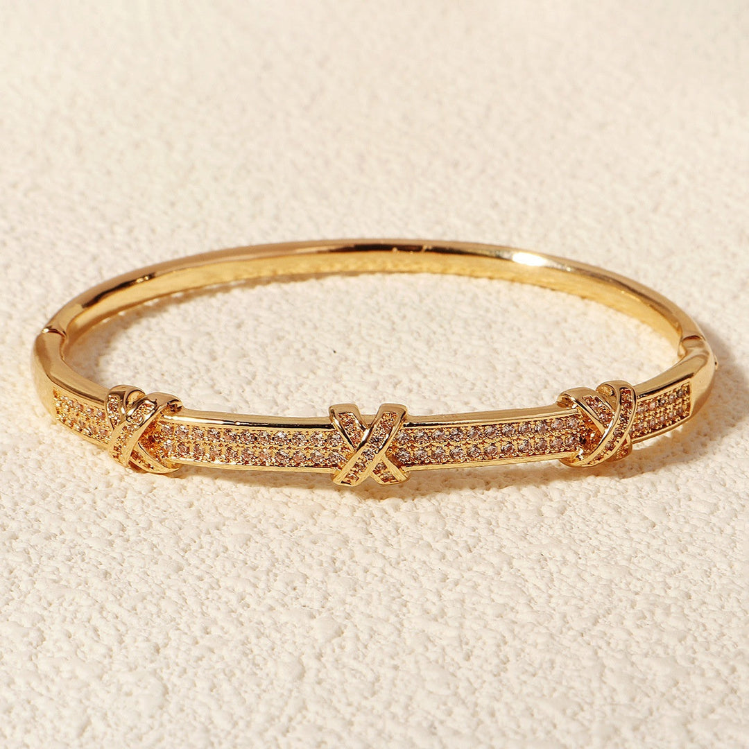 Women's Non-fading Bracelet Copper Inlaid Zirconium Buckle Bracelet