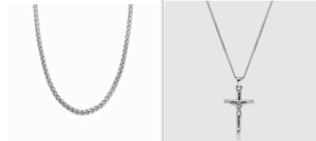 Stainless Steel Cross Pendant Punk Personality Necklace