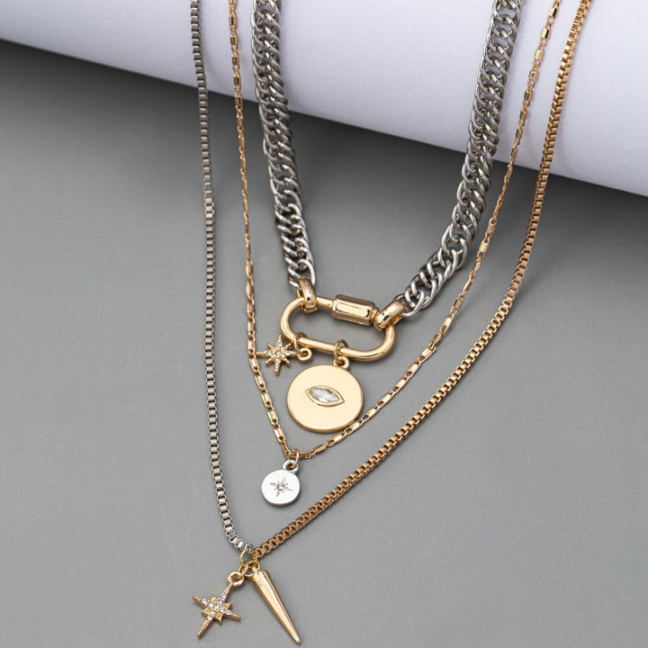 Original Eye Pendant Multi-layer Twin Necklace For Women