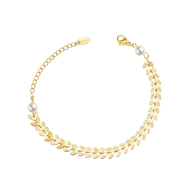 Fashion Simple Phoenix Tail Pearl Clavicle Necklace