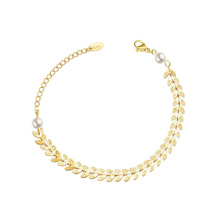 Fashion Simple Phoenix Tail Pearl Clavicle Necklace
