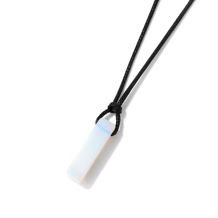 Irregular Stone Rectangular Pendant Necklace