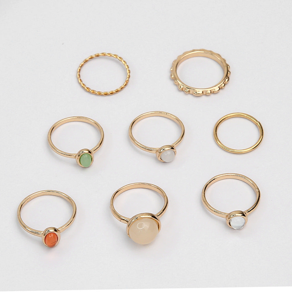 New Fashion Opal Champagne Multicolor Knuckle Ring