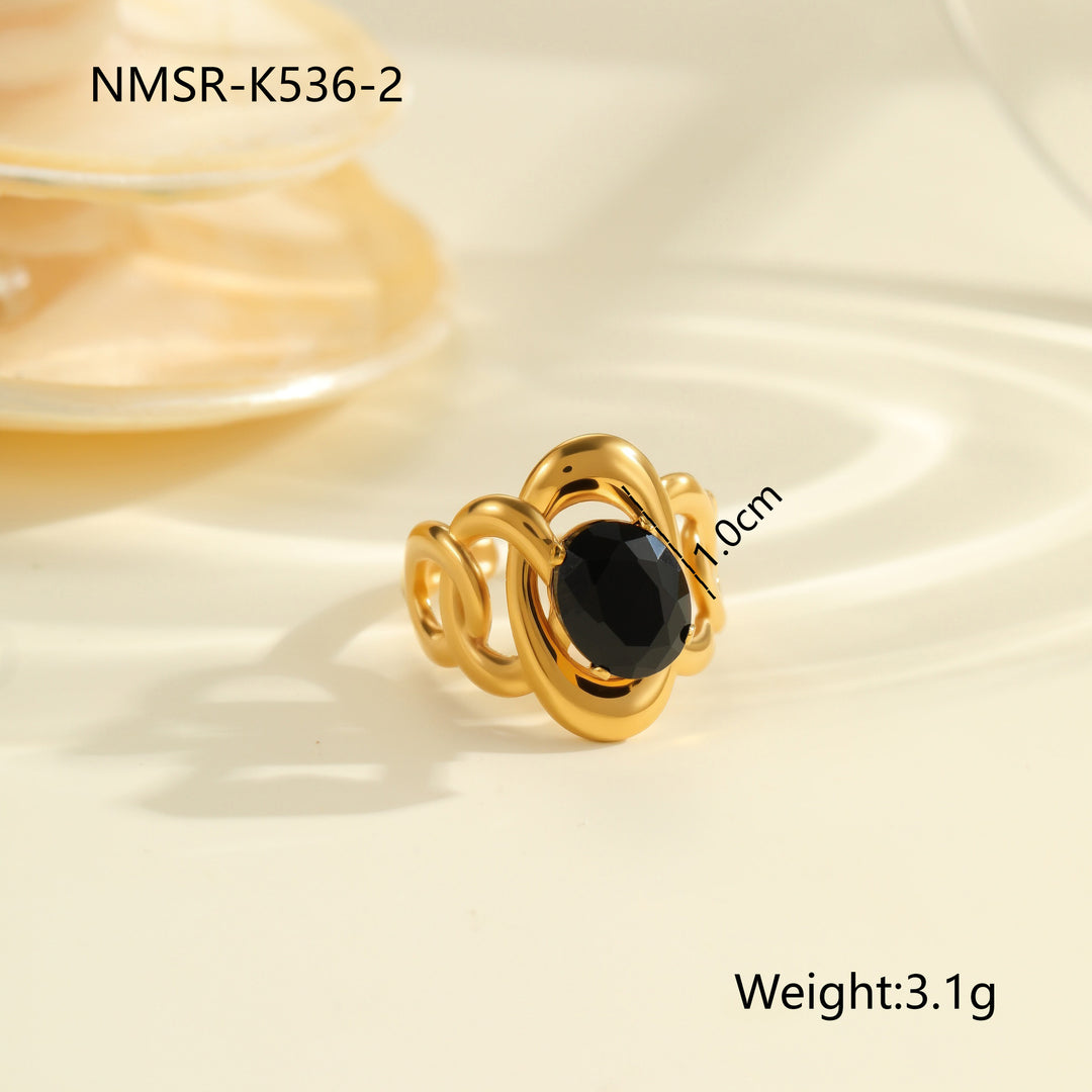 Inlaid Zircon Titanium Steel Ring For Women