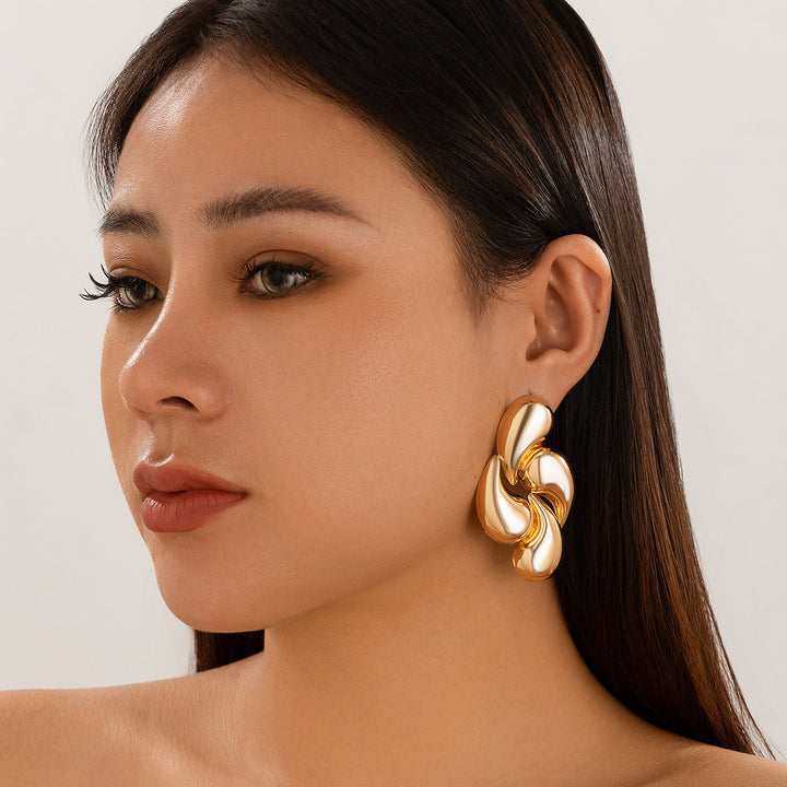Fashion Geometry Pattern Water Drop Earrings Women