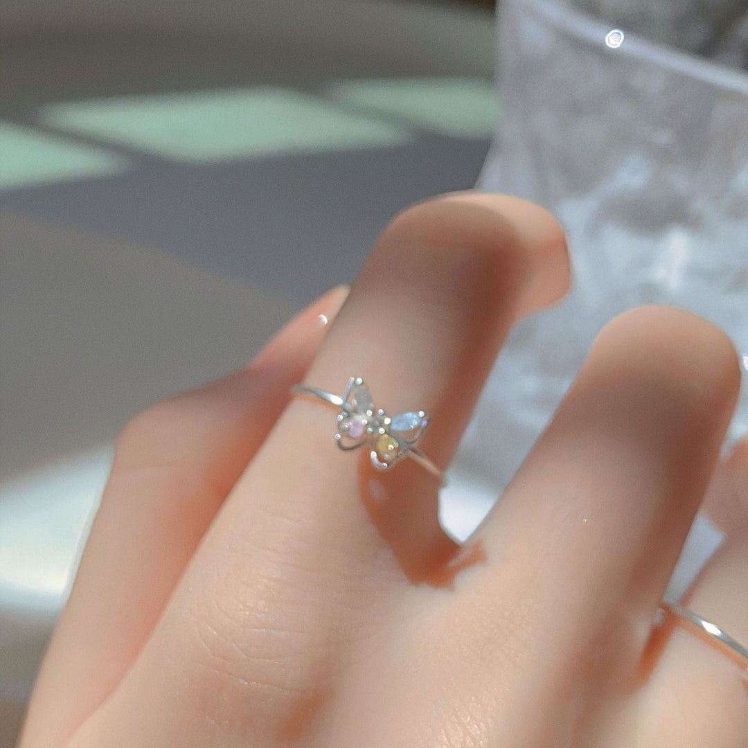Women's Three Dimensional Butterfly Zircon Ring