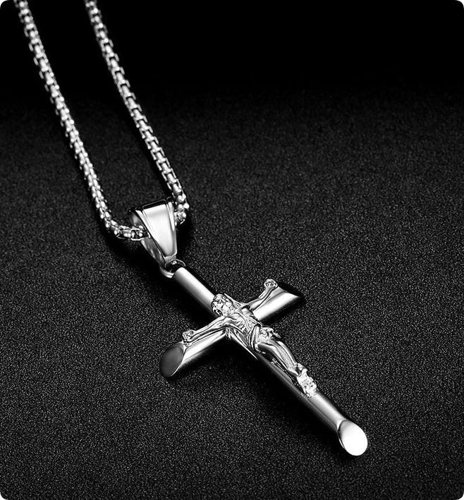 Stainless Steel Cross Pendant Punk Personality Necklace